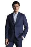 Charles Tyrwhitt Ultimate Performance Sharkskin Suit Jacket In Blue
