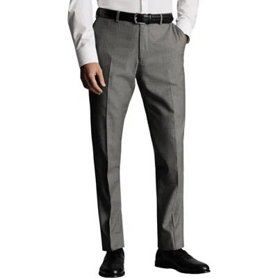 Charles Tyrwhitt Ultimate Performance Sharkskin Suit Trousers In Gray