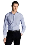 CHARLES TYRWHITT CHARLES TYRWHITT WINCHESTER GUARD STRIPE NON-IRON POPLIN SLIM FIT SHIRT SINGLE CUFF