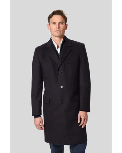 Charles Tyrwhitt Wool & Cashmere-blend Overcoat In Black