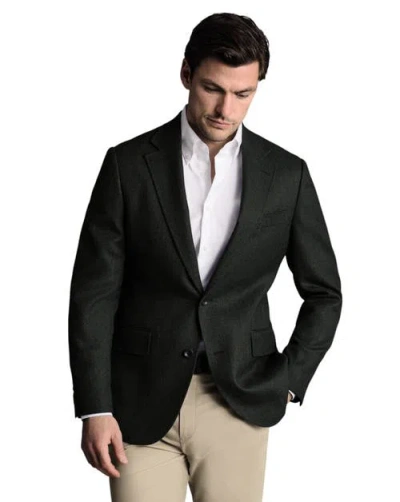 Charles Tyrwhitt Wool Texture Slim Fit Jacket In Black