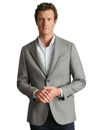 Charles Tyrwhitt Wool Texture Twill Jacket In Gray