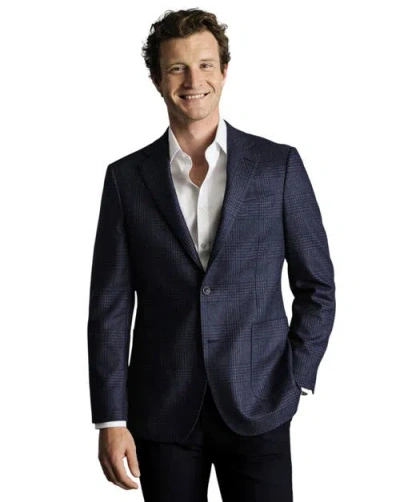 Charles Tyrwhitt Wool Twill Silk Jacket In Blue
