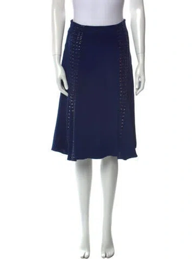 Pre-owned Charles Youssef Beaded Accents Knee-length Skirt In Blue