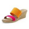 Charleston Shoe Co. Backless Cooper Wedge In Orange In Orange