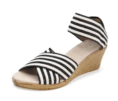 Charleston Shoe Co. Cannon Sandal In Stargazer Black/white Stripe In Multi