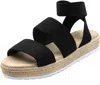 Charleston Shoe Co. Coronado Linen Sandal In Black In Black