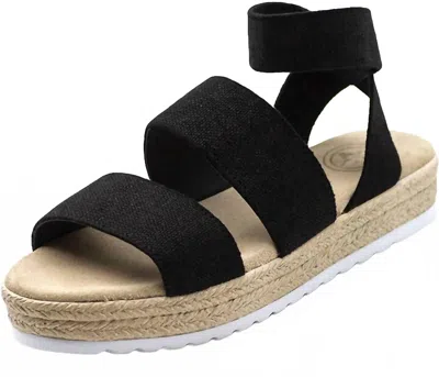 Charleston Shoe Co. Coronado Linen Sandal In Black