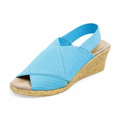 Charleston Shoe Co. Elizabeth Wedge Heel Sandal Blue In Light Blue