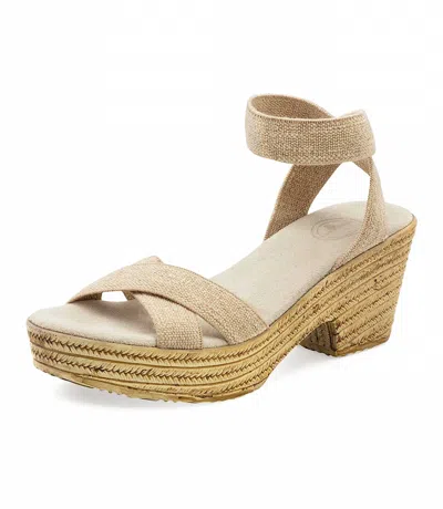 Charleston Shoe Co. Women's Angela Ankle Wrap Sandals In Beige In Brown