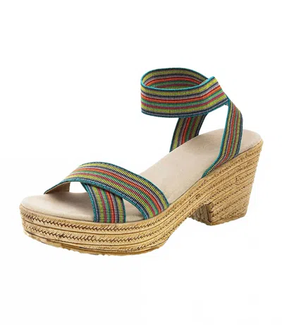 Charleston Shoe Co. Women's Angela Ankle Wrap Sandals In Turquoise In Multi