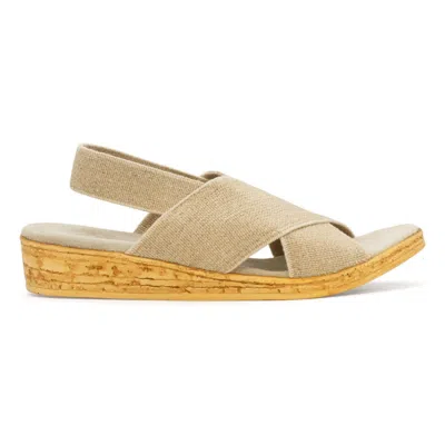 Charleston Shoe Co. Women's Atlantic Low Sandal In Linen In White