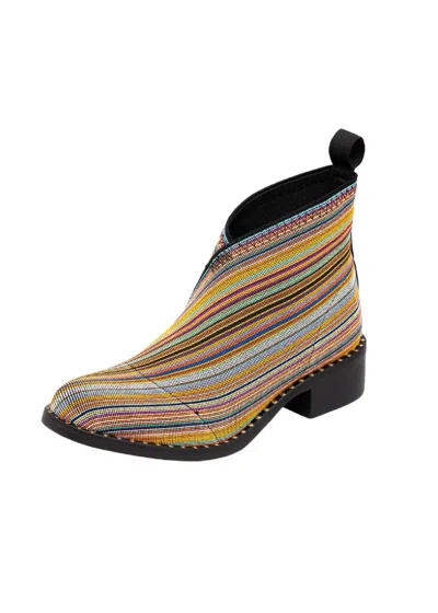 Charleston Shoe Co. Women's Barcelona Block Heel Bootie In Confetti Stripe In Multi