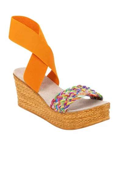 Charleston Shoe Co. Women's Bermuda Platform Wedges Sandals In Rainbow/orange In Multi