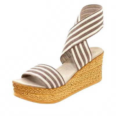 Charleston Shoe Co. Women's Bermuda Sandal In Cafe/white Stripe In Multi