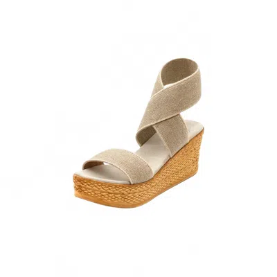 Charleston Shoe Co. Women's Bermuda Wedge Sandals In Linen In Gray