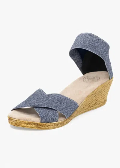Charleston Shoe Co. Women's Cannon Espadrille Wedge Sandal In Bouquet Blue In Multi