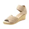 Charleston Shoe Co. Women's Cannon Espadrille Wedge Sandal In Linen In Black