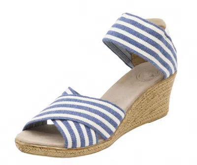 Charleston Shoe Co. Women Cannon Two-tone Wedge In Blue/white