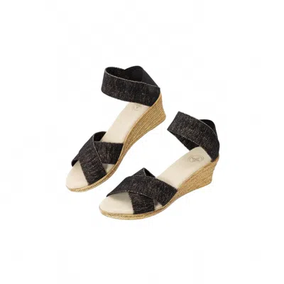 Charleston Shoe Co. Women's Cannon Wedge Sandals In Gilded Black In Multi