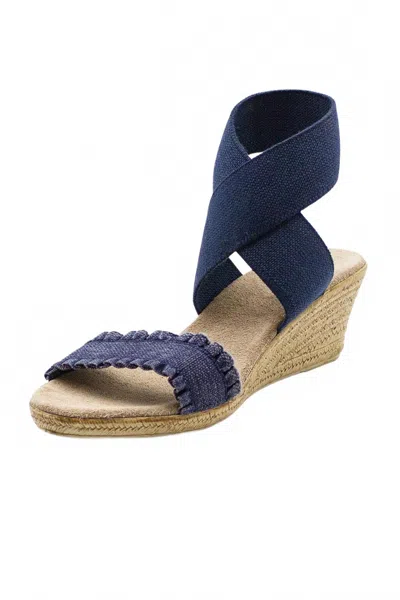 Charleston Shoe Co. Women's Carolina Wedge Sandal In Navy In Blue