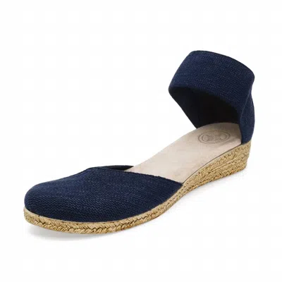 Charleston Shoe Co. Women's Chloe Espadrille Wedge Sandal In Navy In Blue