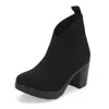 Charleston Shoe Co. Women's Cypress Boots - Wide In Black Herringbone In Black