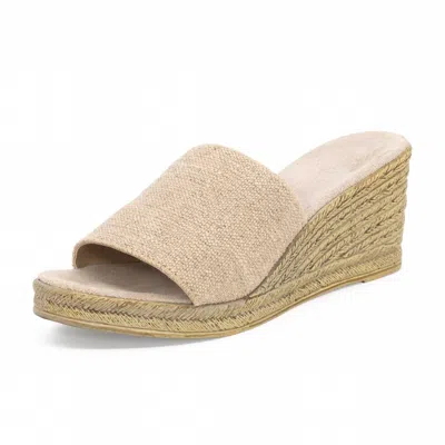 Charleston Shoe Co. Women's Finn Espadrille Wedge Sandal In Linen In Brown