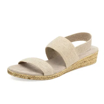 Charleston Shoe Co. Women's Gladys Low Wedge Sandal In Beige In Multi