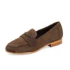 Charleston Shoe Co. Women's Jeanne Suede Penny Loafer In Mocha In Brown