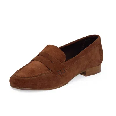 Charleston Shoe Co. Women's Jeanne Suede Penny Loafer In Rust In Brown