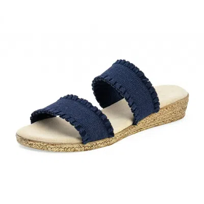 Charleston Shoe Co. Women's Marsha Sandal In Denim Ruffle In Blue