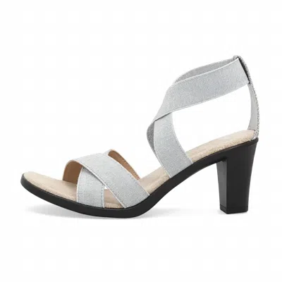Charleston Shoe Co. Women's Sumatra Crisscross Straps Sandals In Silver In Gray