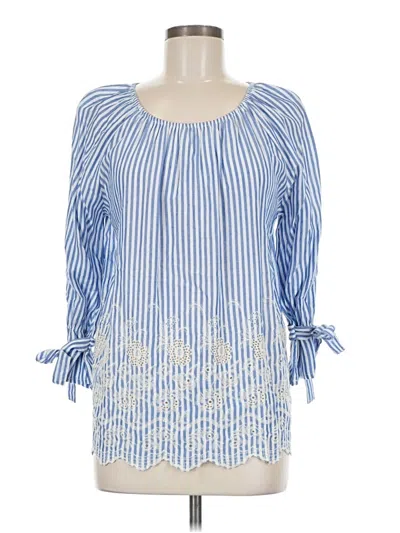 Pre-owned Charlie 3/4 Sleeve Blouse In Blue