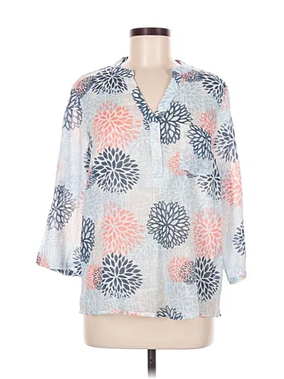 Pre-owned Charlie 3/4 Sleeve Blouse In Blue