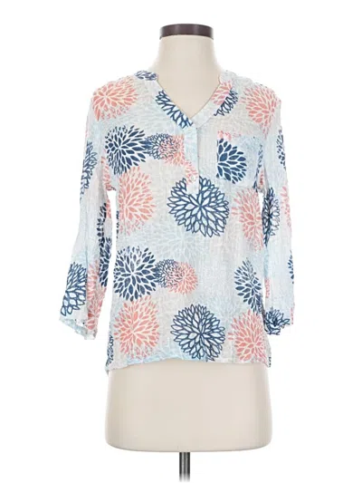 Pre-owned Charlie 3/4 Sleeve Blouse In Blue
