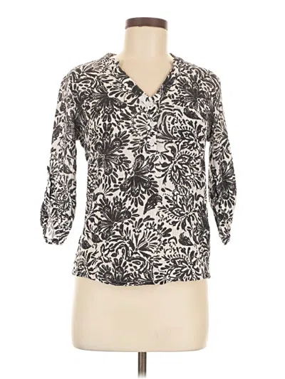 Pre-owned Charlie 3/4 Sleeve Blouse In Gray