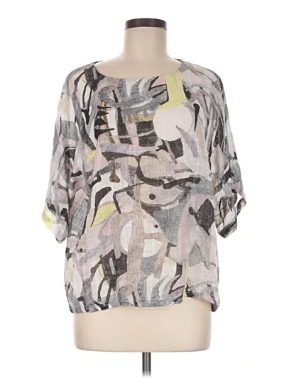 Pre-owned Charlie 3/4 Sleeve Blouse In Gray