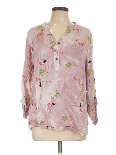 Pre-owned Charlie 3/4 Sleeve Blouse In Pink