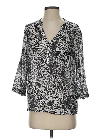 Pre-owned Charlie 3/4 Sleeve Blouse In Silver