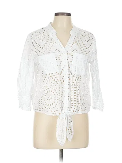 Pre-owned Charlie 3/4 Sleeve Blouse In White
