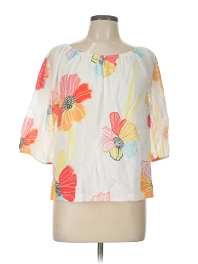 Pre-owned Charlie 3/4 Sleeve Blouse In White