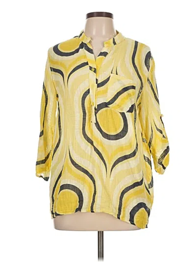 Pre-owned Charlie 3/4 Sleeve Blouse In Yellow