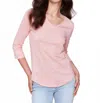 Charlie B 3/4 Sleeve Tee In Guava Pink In Multi