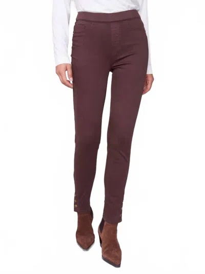 Charlie B 3-side Snap Twill Pant In Chocolate In Red