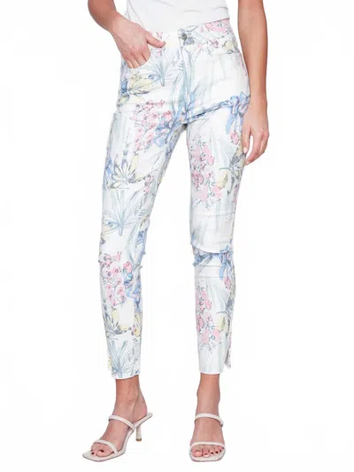 Charlie B 5-pocket Print Ankle Pant In Hawaii In Multi