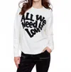 Charlie B All We Need Is Love Sweater - Plus In Ecru In White