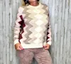 Charlie B Anastasia Zig Zag Sweater In Powder In Blue