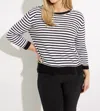 Charlie B Anchors Away Striped Top In Black/white In Multi