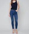 Charlie B Ankle Jeans Side Zipper In Indigo In Multi